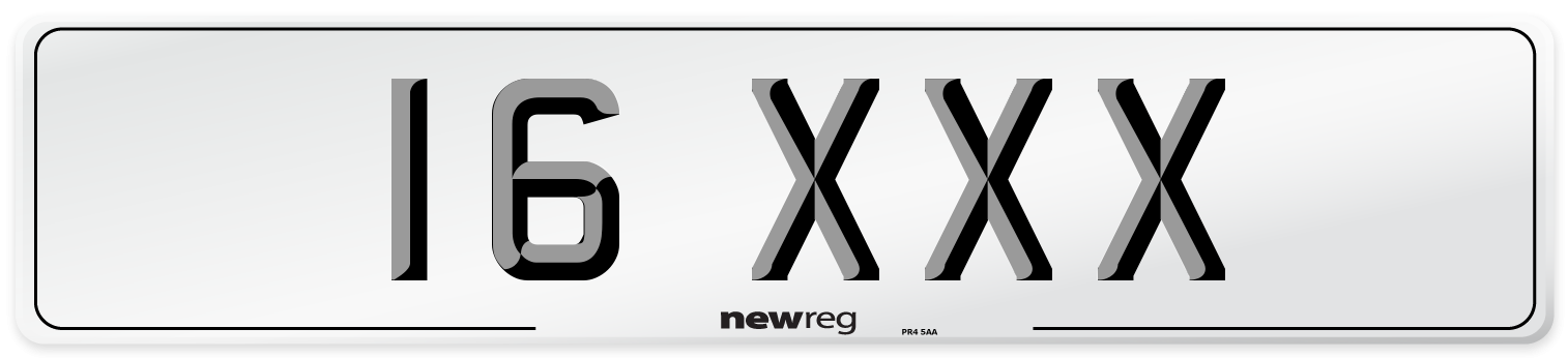 16 XXX Number Plate from New Reg